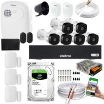 Kit Cftv 6 Câmeras 1120B Dvr 1008-C Intelbras + kit Alarme+ivp 2000+xas 4010 + HD 3TB