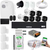 Kit Cftv 6 Câmeras 1120B Dvr 1008-C Intelbras + kit Alarme+ivp 2000+xas 4010 + HD 500GB
