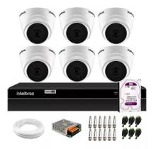 Kit Cftv 6 Câmeras 20 Vhd 1220 Dome Dvr Intelbras 2 Teras