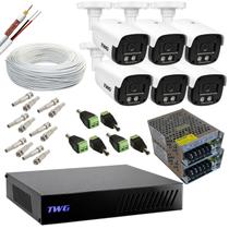 Kit cftv 6 cameras 2mp 20m imagens noturnas coloridas dvr 8 canais sem hd