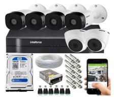 Kit Cftv 6 Câmeras De Segurança Hdcvi e Dvr Intelbras Mhdx Full hd C/HD Kit Cftv 6 Câmeras De Segurança Hdcvi e Dvr Intelbras Mhdx Full hd C/HD