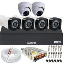 Kit cftv 6 câmeras de segurança infravermelho Full Hd Dvr 8ch Intelbras full hd