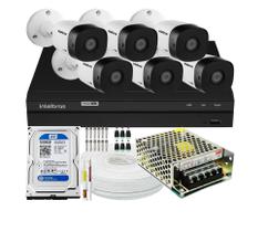 Kit Cftv 6 Câmeras De Segurança Intelbras Multi Hd 720p E Dvr Mhdx 1208 C/Hd 500GB