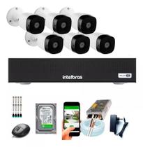 Kit Cftv 6 Câmeras Full Hd 1080p 2mp Dvr Intelbras 8 Ch