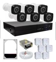 Kit Cftv 6 Câmeras Infravermelho Full Hd 720p 1 Mp + Dvr 8