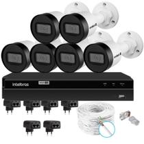 Kit Cftv 6 Câmeras Ip Intebras 1230b Poe Nvd Intelbras 1408