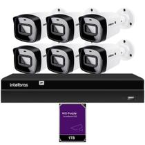 Kit CFTV 6 Câmeras IP Intelbras NVD 1408P HD 1TB purple