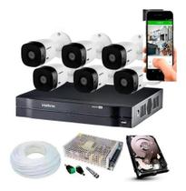Kit Cftv 6 Câmeras Multi Hd 20m Vhl1120 Dvr 8 Canais Intelbras c/200mt de cabo Completo