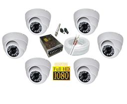 Kit Cftv 6 Câmeras Segurança 1080 Full Hd Dome Infra vermelho alta Resolução com acessórios