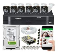 Kit Cftv 6 Câmeras Segurança Ahd 720 Dvr Mhdx 1208 Intelbras