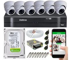 Kit Cftv 6 Câmeras Segurança Dome Ir Dvr Mhdx Full hd Intelbras C/Hd 160gb Kit Cftv 6 Câmeras Segurança Dome Ir Dvr Mhdx Full hd Intelbras C/Hd 160gb