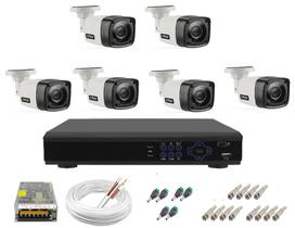 Kit Cftv 6 Câmeras Segurança Full Hd 1080p 2mp 20m Dvr Full Hd 8 Ch S/ Hd