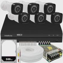 Kit Cftv 6 Câmeras Segurança Full Hd 1080p 2mp Dvr Intelbras