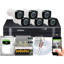 Kit Cftv 6 Cameras Segurança Full Hd Dvr Intelbras 10a 2tb