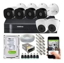 Kit Cftv 6 Câmeras Segurança Hdcvi Dvr Intelbras Mhdx 1108