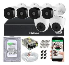 Kit Cftv 6 Câmeras Segurança Hdcvi Dvr Intelbras Mhdx 1108