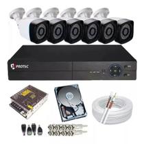 Kit Cftv 6 Câmeras Segurança Infra Hd 1080p Dvr 8 Ch Hd 500gb