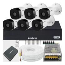 Kit Cftv 6 Câmeras Segurança Intelbras Dvr 8 Canais Com Hd Ssd 512gb Kit Cftv 6 Câmeras Segurança Intelbras Dvr 8 Canais Com Hd Ssd 512gb