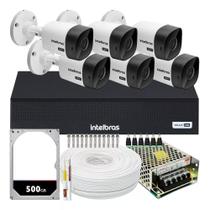Kit Cftv 6 Câmeras Segurança Intelbras Dvr 8 Canais Com Hd