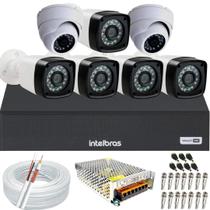 Kit cftv 7 câmeras de segurança infravermelho Full Hd Dvr 8ch Intelbras full hd