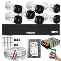 Kit CFTV 7 Câmeras Intelbras 2 cam Full Color 5 cam 1220b Full Hd Dvr 3008-C C/HD 4TB