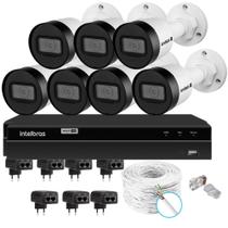 Kit Cftv 7 Câmeras Ip Intebras 1130b Poe Nvd Intelbras 1408