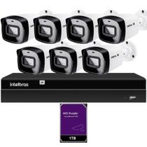 Kit CFTV 7 Câmeras IP Intelbras NVD 1408P HD 1TB Purple