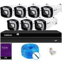 Kit CFTV 7 Câmeras IP Vipc 1230B Intelbras NVD 1408P HD 1TB Purple