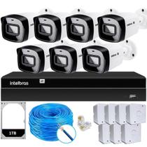 Kit CFTV 7 Câmeras IP Vipc 1230B Intelbras NVD 1408P HD 1TB