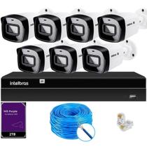 Kit CFTV 7 Câmeras IP Vipc 1230B Intelbras NVD 1408P HD 2TB Purple