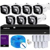 Kit CFTV 7 Câmeras IP Vipc 1230B Intelbras NVD 1408P HD 2TB Purple