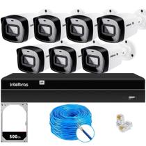 Kit CFTV 7 Câmeras IP Vipc 1230B Intelbras NVD 1408P HD 500GB Kit CFTV 7 Câmeras IP Vipc 1230B Intelbras NVD 1408P HD 500GB