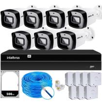 Kit CFTV 7 Câmeras IP Vipc 1230B Intelbras NVD 1408P HD 500GB Kit CFTV 7 Câmeras IP Vipc 1230B Intelbras NVD 1408P HD 500GB
