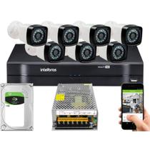 Kit Cftv 7 Cameras Segurança Full Dvr Intelbras 1108 s/ Cabo