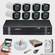 Kit Cftv 8 Ahd-m Câmeras 720p Dvr 16 Canais Mhdx Intelbras 5 Em 1 + Hd 1tb