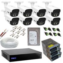 Kit cftv 8 cameras 2mp 20m imagens noturnas coloridas dvr 8 canais com hd 1tb Kit cftv 8 cameras 2mp 20m imagens noturnas coloridas dvr 8 canais com hd 1tb