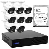 Kit cftv 8 cameras 2mp 20m star plus dvr 8 canais hd sem cabeamento