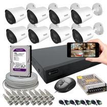 Kit CFTV 8 Câmeras Bullet 2MP MDX Motorola 1080P 1TB Purple