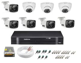 Kit cftv 8 câmeras de segurança infravermelho + dvr 8ch Intelbras S/HD - Intelbras Kit cftv 8 câmeras de segurança infravermelho + dvr 8ch Intelbras S/HD - Intelbras