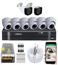 Kit cftv 8 cameras de segurança infravermelho full hd + dvr 8ch Intelbras full hd