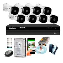 Kit Cftv 8 Câmeras De Segurança Intelbras Multi Hd 720p E Dvr Mhdx 1204 C/Hd 500GB