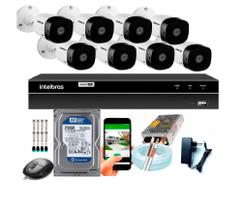 Kit Cftv 8 Câmeras De Segurança Intelbras Multi Hd 720p E Dvr Mhdx 1204 C/Hd