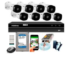 Kit Cftv 8 Câmeras De Segurança Intelbras Multi Hd 720p E Dvr Mhdx 1208 C/Hd 1 Tb Kit Cftv 8 Câmeras De Segurança Intelbras Multi Hd 720p E Dvr Mhdx 1208 C/Hd 1 Tb