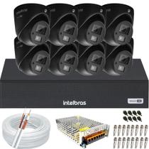 Kit Cftv 8 Câmeras de Segurança Intelbras vhd 3220 Audio Microfone Full Hd Dvr Mhdx 8ch