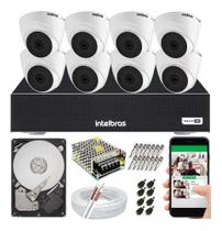 Kit Cftv 8 Câmeras Dome Hdcvi 1mp Dvr Intelbras E Mhdx 1008 Kit Cftv 8 Câmeras Dome Hdcvi 1mp Dvr Intelbras E Mhdx 1008