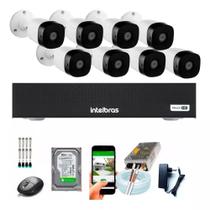 Kit Cftv 8 Câmeras Full Hd 1080p 2mp Dvr Intelbras 3008 1tb Cor Branco