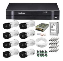 Kit Cftv 8 Câmeras Hd 720p Dvr 8 Canais Intelbras Monitoramento De Câmeras Residencial - Comercial