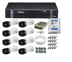 Kit Cftv 8 Câmeras Hd 720p Dvr 8 Canais Intelbras Monitoramento De Câmeras Residencial E Comercial