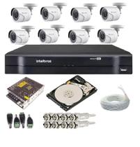 KIT CFTV 8 CÂMERAS HILOOK Full Hd 1080p 2mp + DVR INTELBRAS MHDX 8 CANAIS + HD - ALTA DEFINIÇÃO