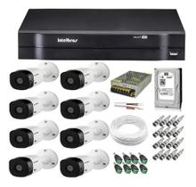 Kit Cftv 8 Câmeras Multi Hd 720p Dvr 8 Canais Intelbras /Monitoramento Residencial c/ 300mt de cabo